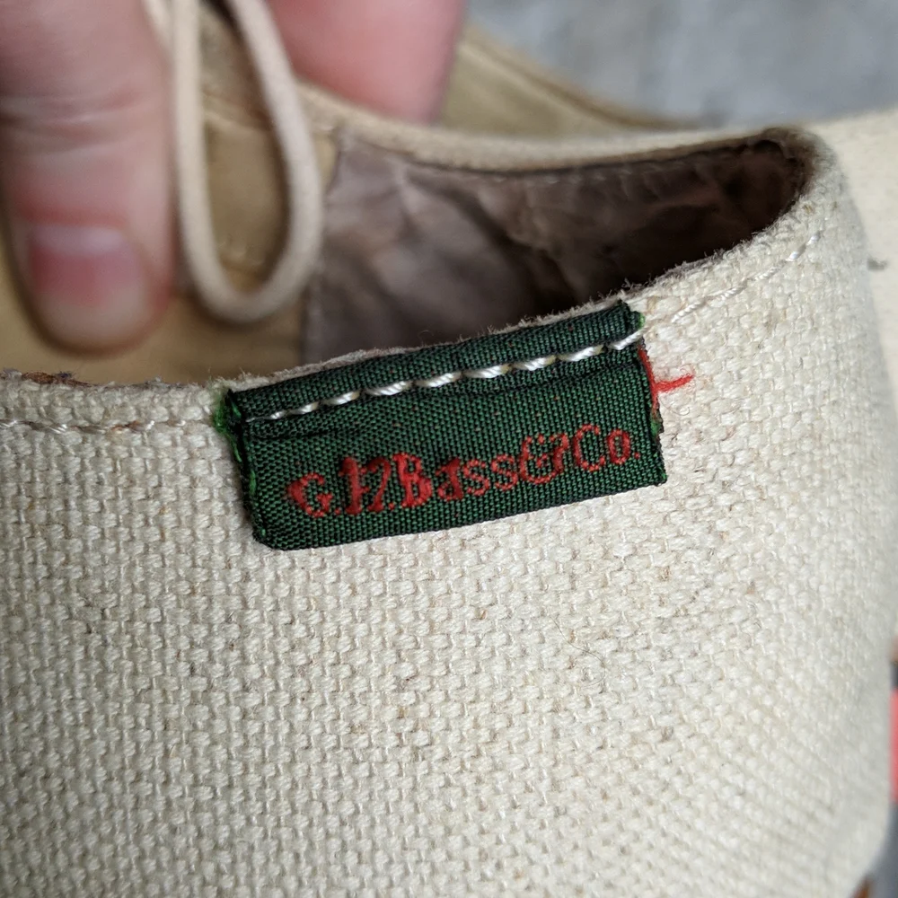 GH Bass & Co beige textile upper oxford shoes size 8.5 - Picture 15 of 15